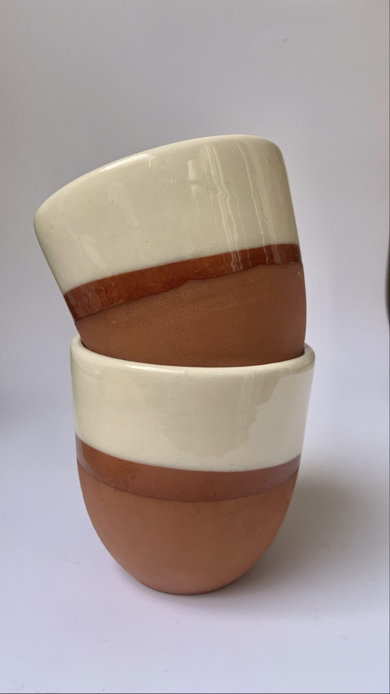 TAZA SIN ASA CERAMICA ARTESANAL - Imagen 2