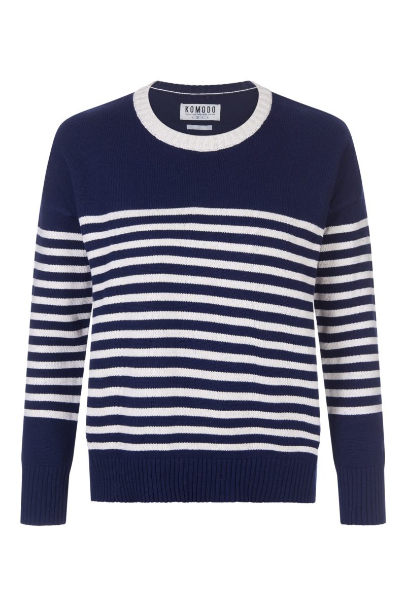 Jersey BRITANY AZUL DE ALGODÓN ORGÁNICO - Imagen 4