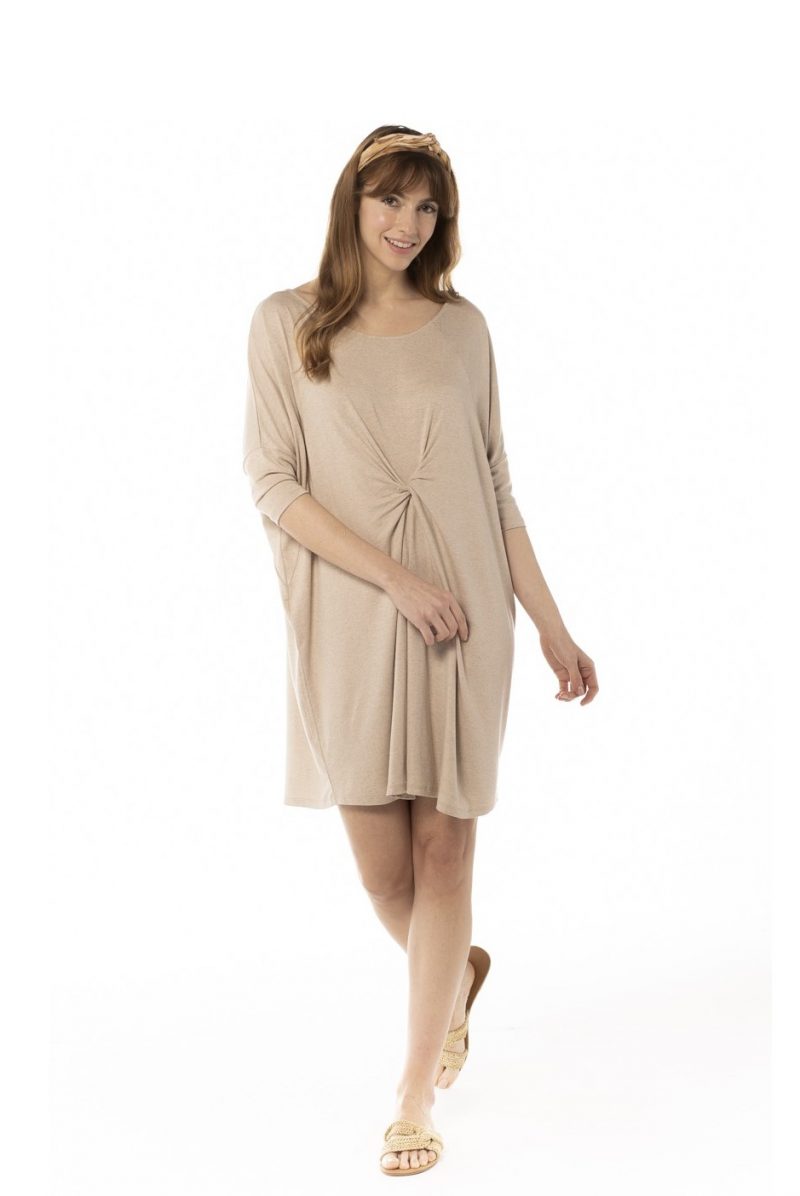 Vestido frunce vigoré, 100% viscosa. Tienda online comprar ropa ecológica y moda sostenible al mejor precio