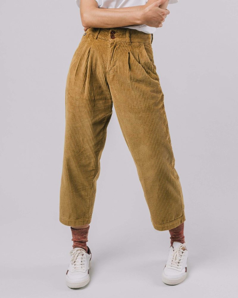 PANTALÓN DE PANA VERDE CON PINZAS - Imagen 8