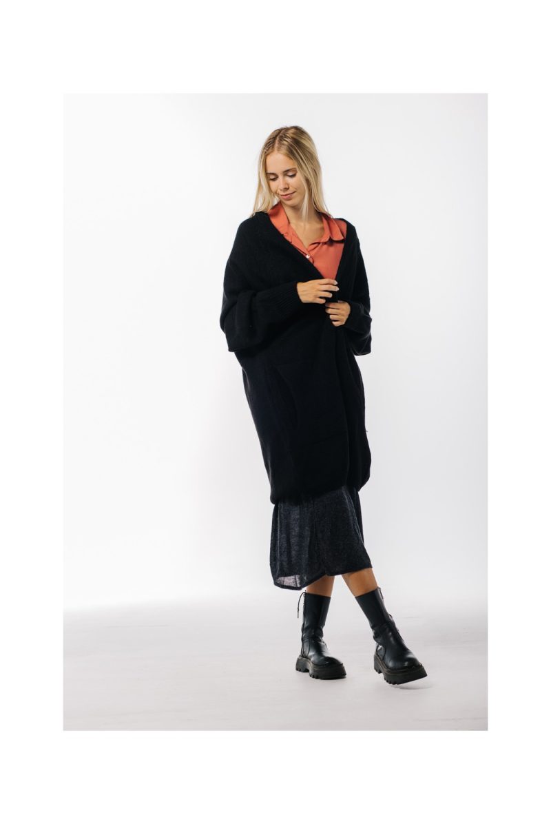 CHAQUETA BOLSILLO LATERAL SOSTENIBLE NEGRA - Imagen 4
