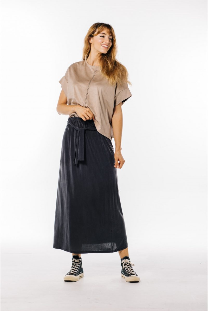 FALDA CUPRO GRIS