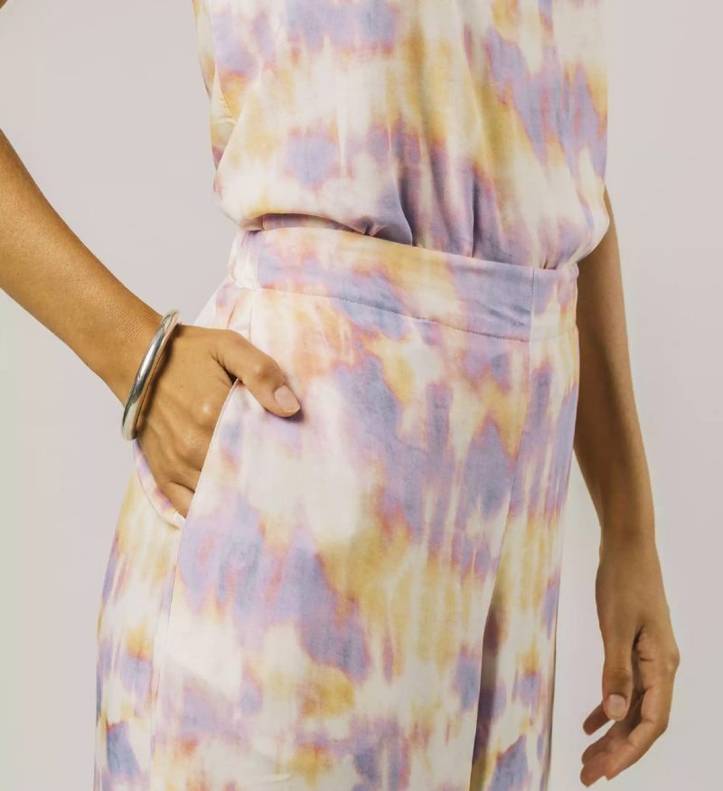 PANTALÓN TIE DYE LILAC 100% ECOVERO VISCOSA - Imagen 2
