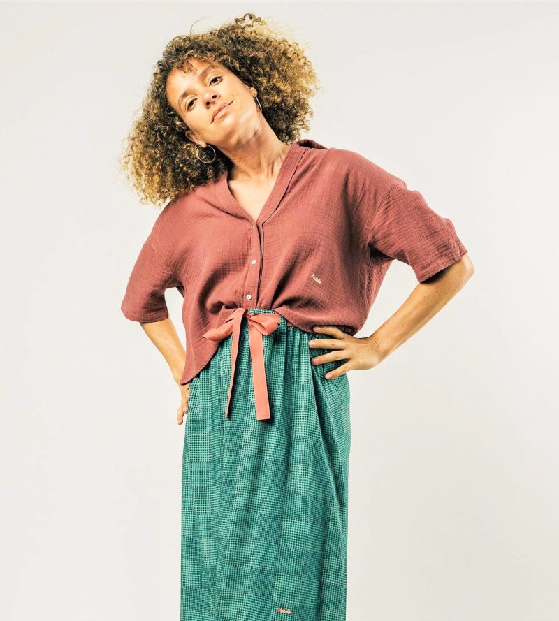 BLUSA BUBBLE GRANATE 100% ALGODÓN ORGÁNICO