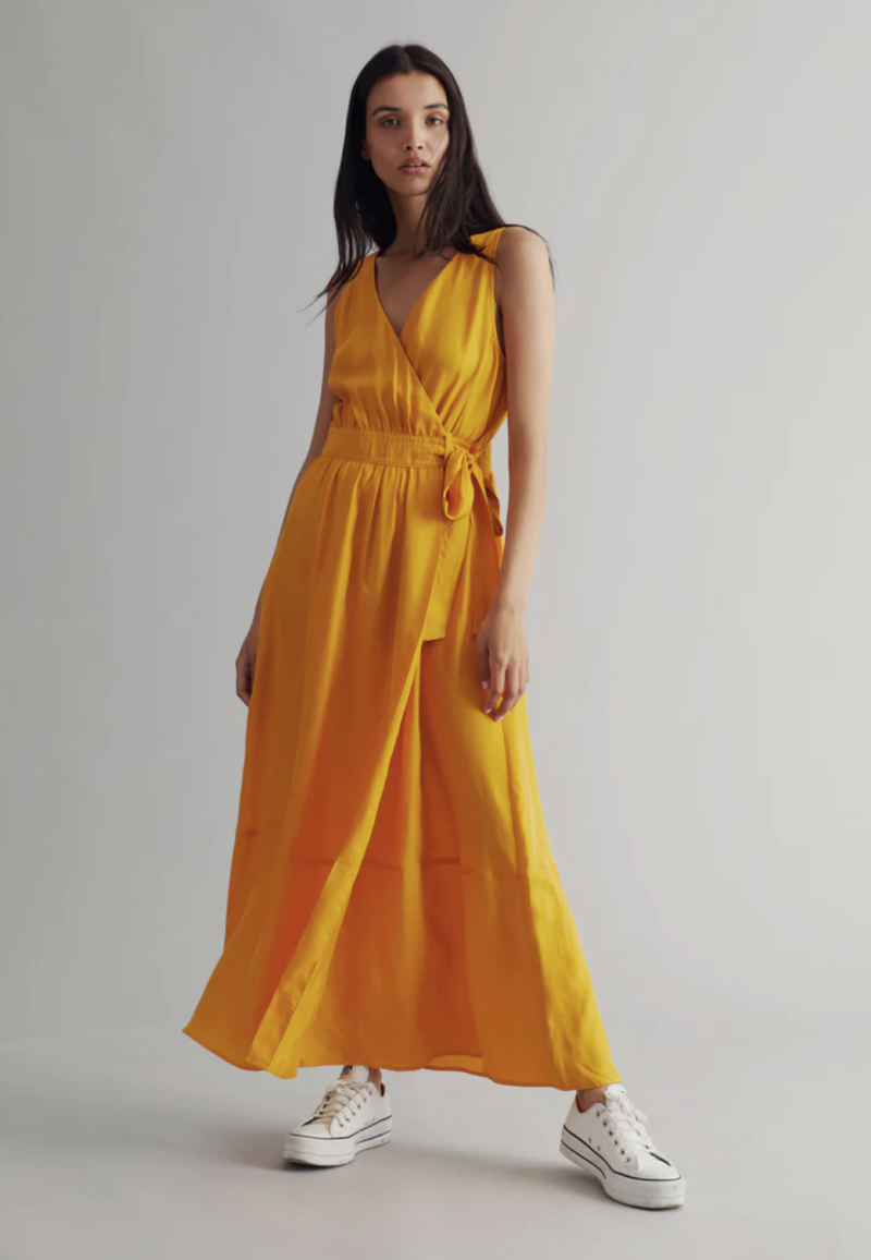 VESTIDO CUPRO AZUL MARINO - Imagen 3