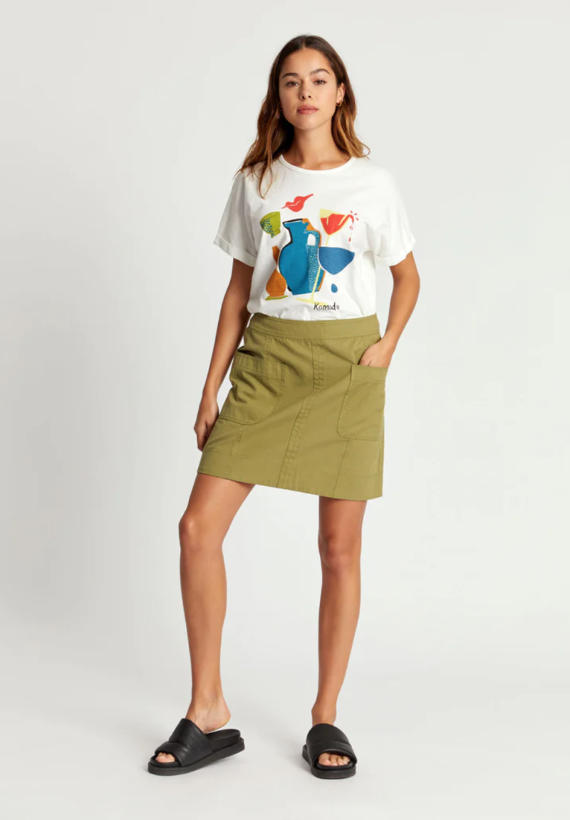 MINIFALDA DE ALGODÓN ORGÁNICO VERDE LIMÓN