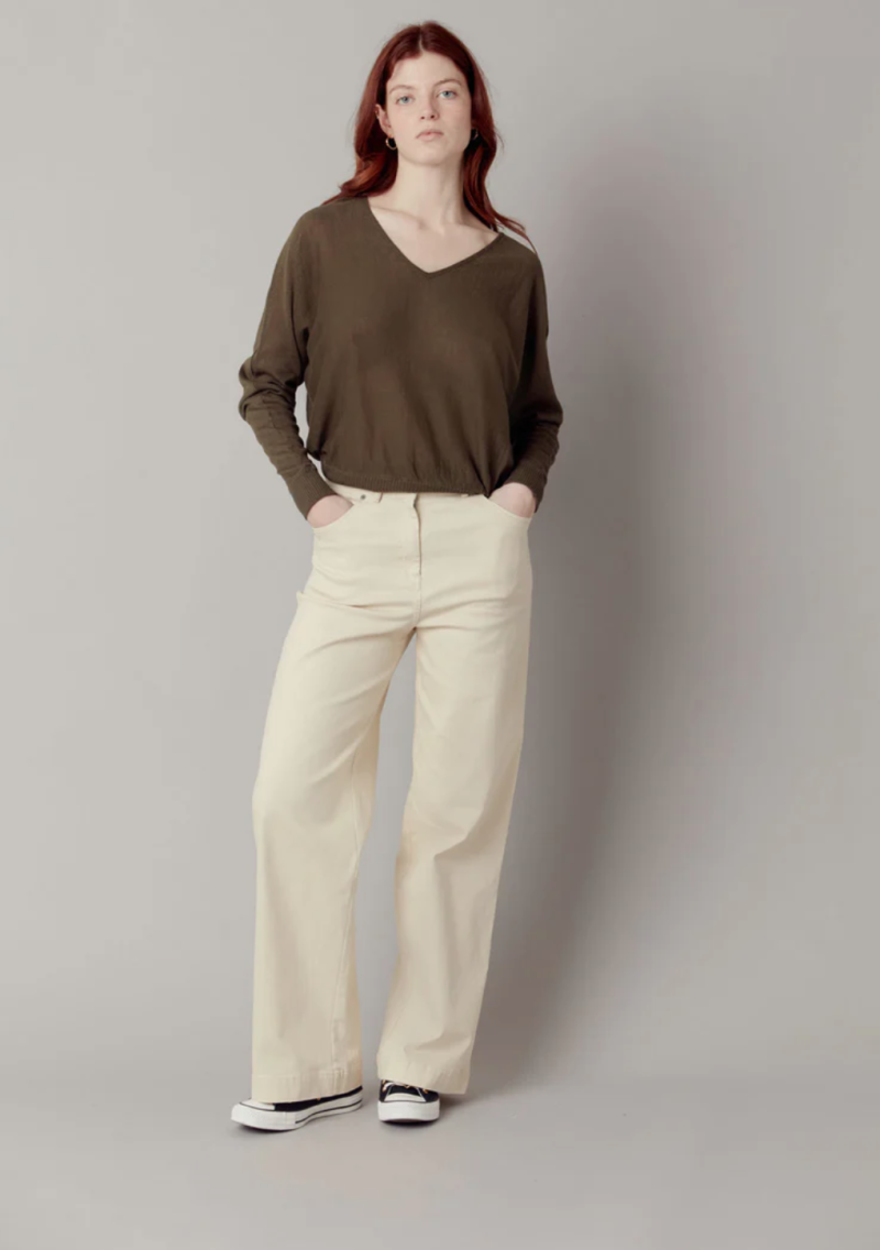 PANTALÓN DE ALGODÓN ORGÁNICO CREMA