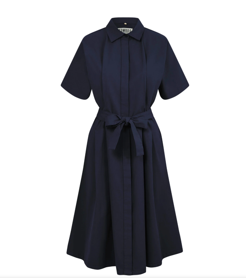 VESTIDO AZUL MARINO DE ALGODÓN ORGÁNICO - Imagen 2