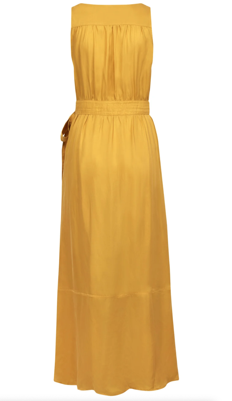 VESTIDO CUPRO AZUL MARINO - Imagen 5